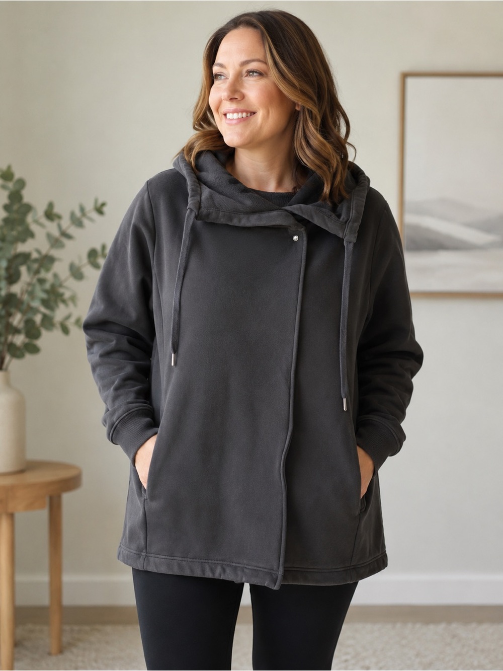 Zella Black Fleece-Lined Hoodie Jacket